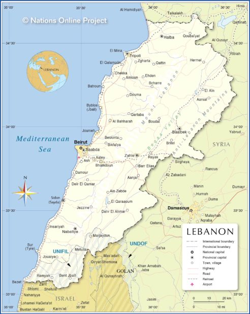 Carte du Liban