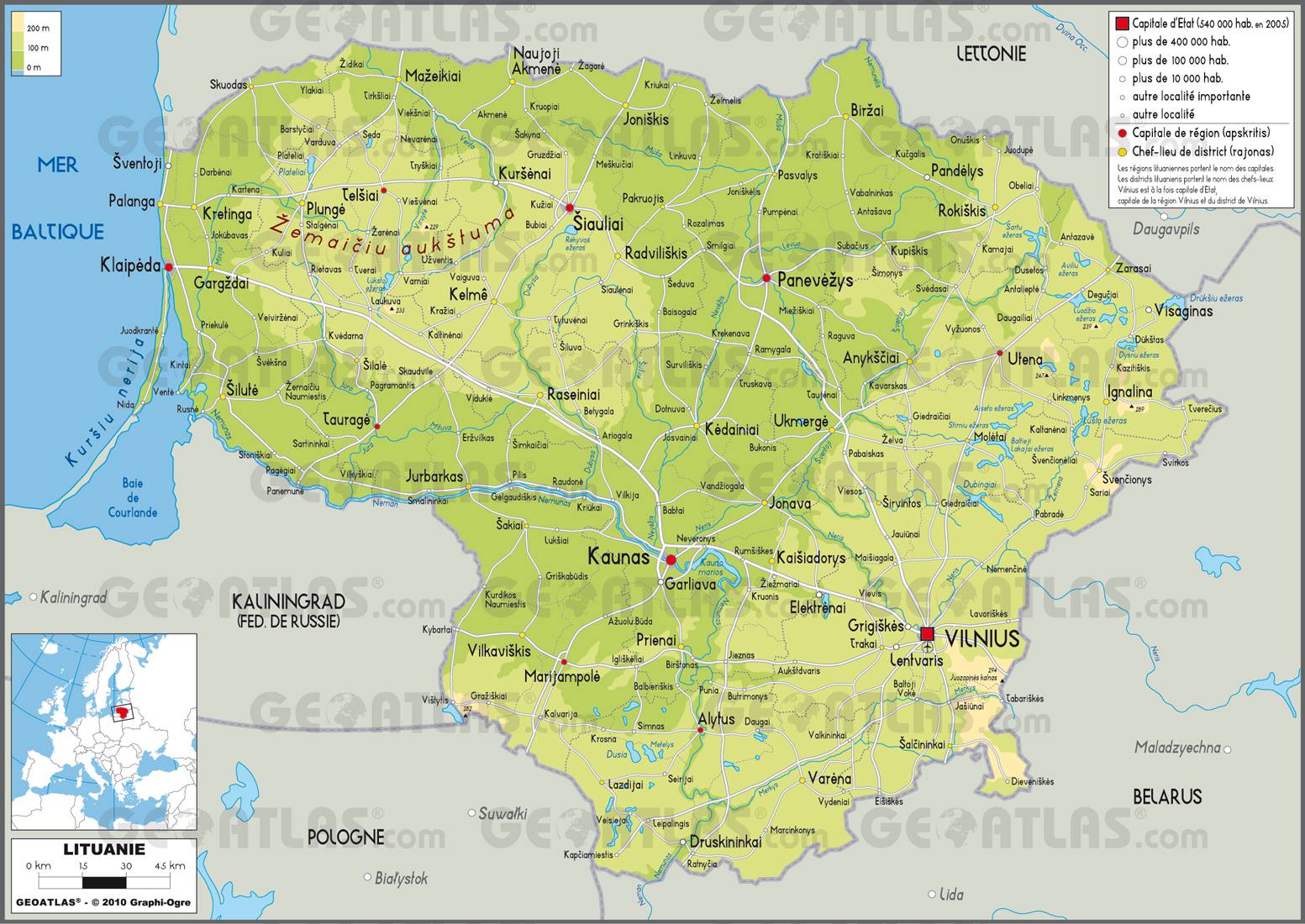 Carte de la Lituanie