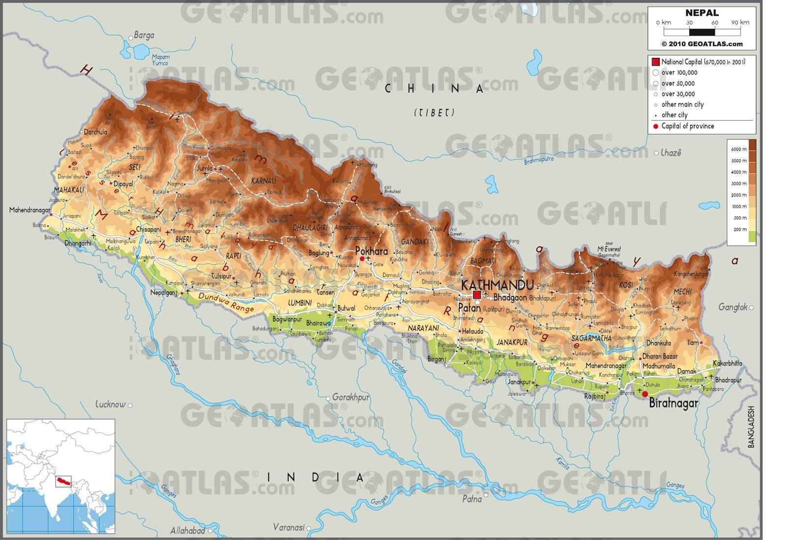 Carte du Népal Carte du Népal