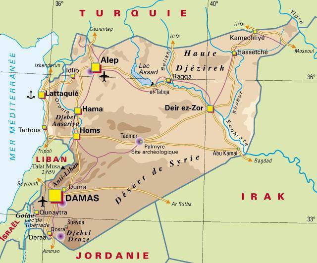 Carte politique de la Syrie Carte politique de la Syrie