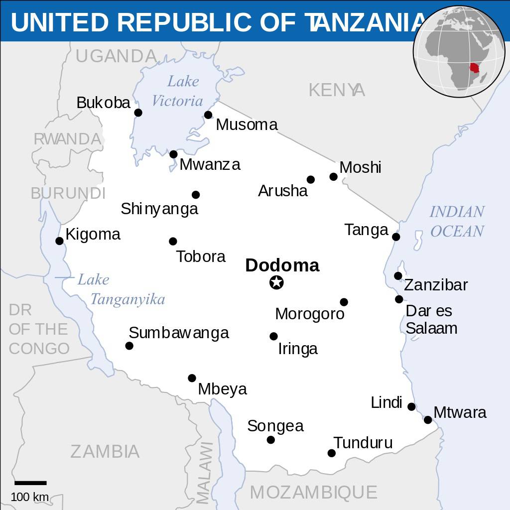 Carte politique de la Tanzanie Carte politique de la Tanzanie