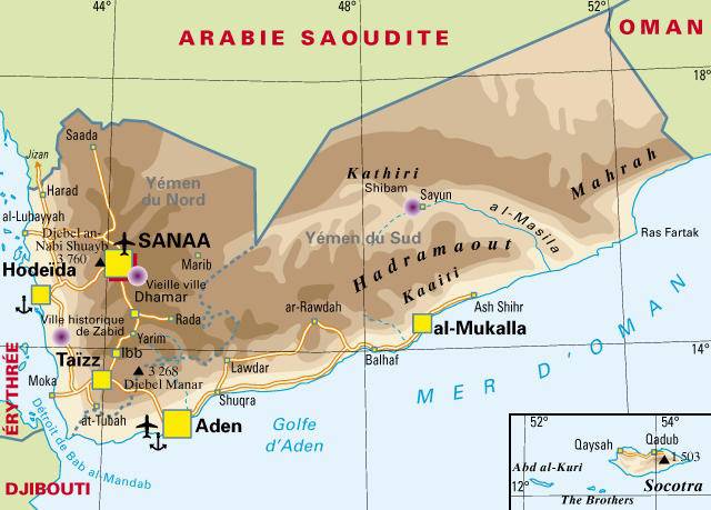 RÃ©sultat de recherche d'images pour "Carte Yemen"
