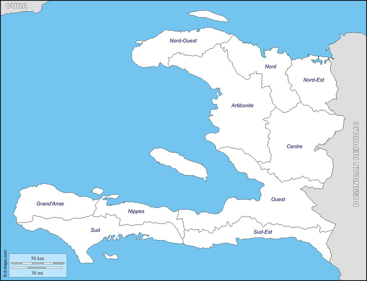 Carte Ancienne D'Haïti 1864 - Reproduction Vintage Par Ted's Vintage Art, Prête à Encadrer