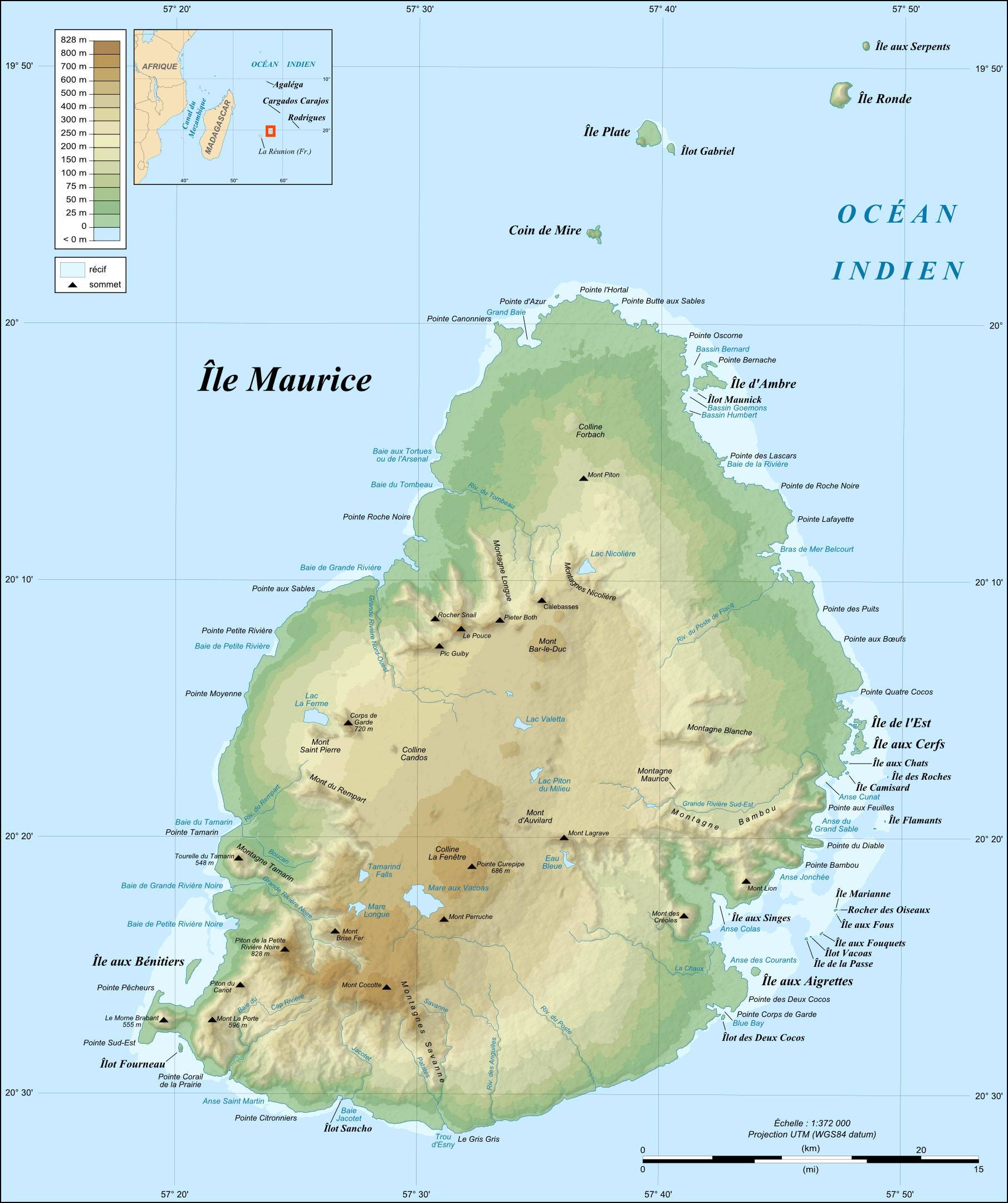  Carte  de  l le Maurice Plusieurs cartes  du pays en Afrique