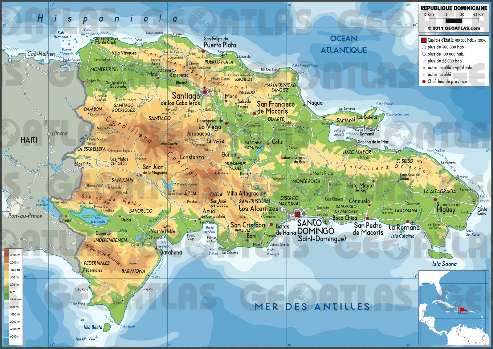 Ou Se Trouve La République Dominicaine Sur Une Carte Carte de la République dominicaine - Plusieurs cartes du pays aux Antilles