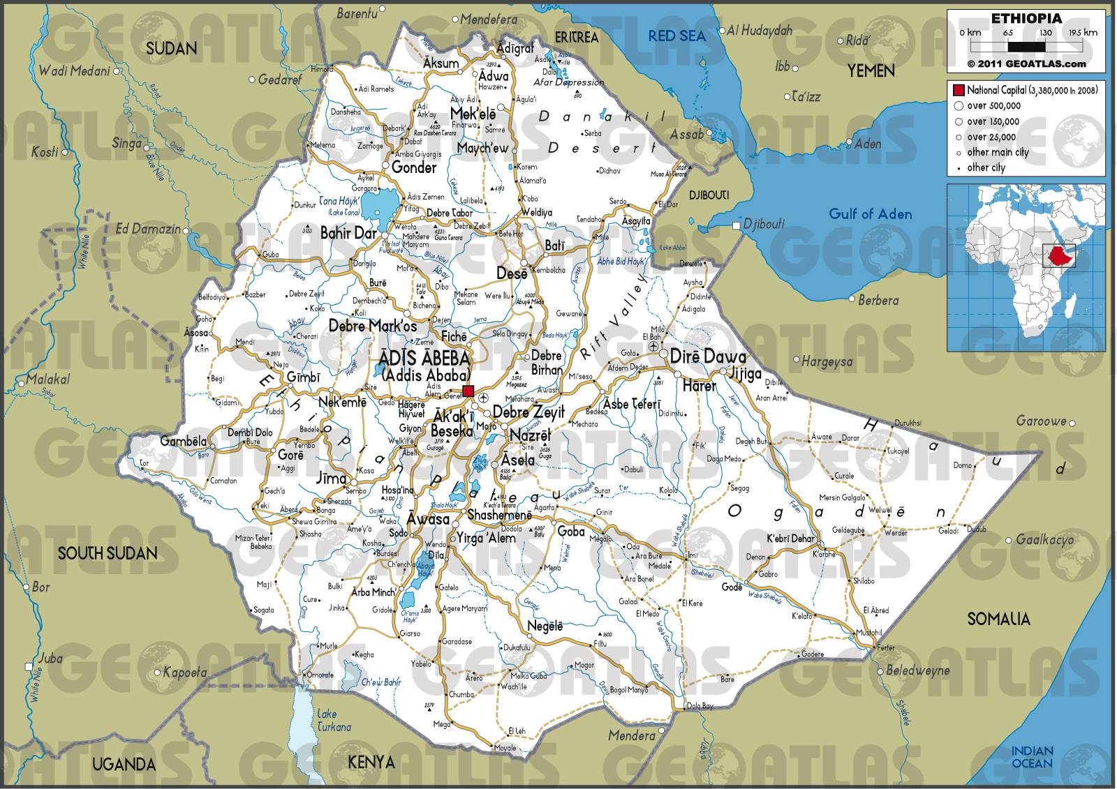 Carte de l'Ethiopie - Plusieurs cartes du pays se trouvant ...