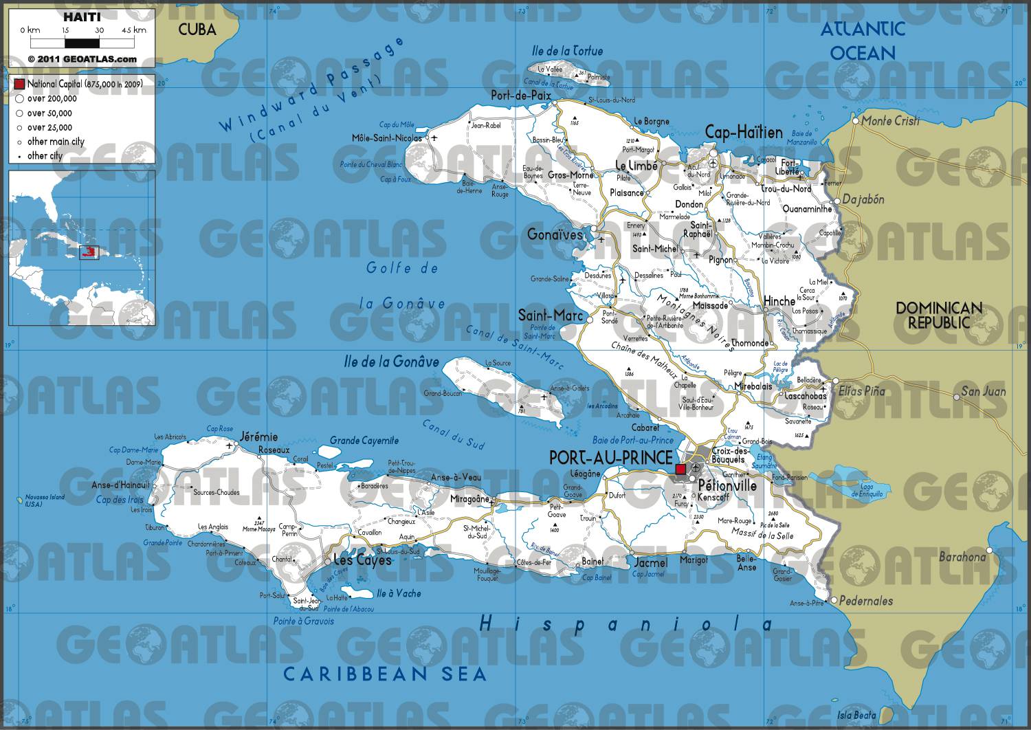 Carte routière d'Haïti Carte routière d'Haïti