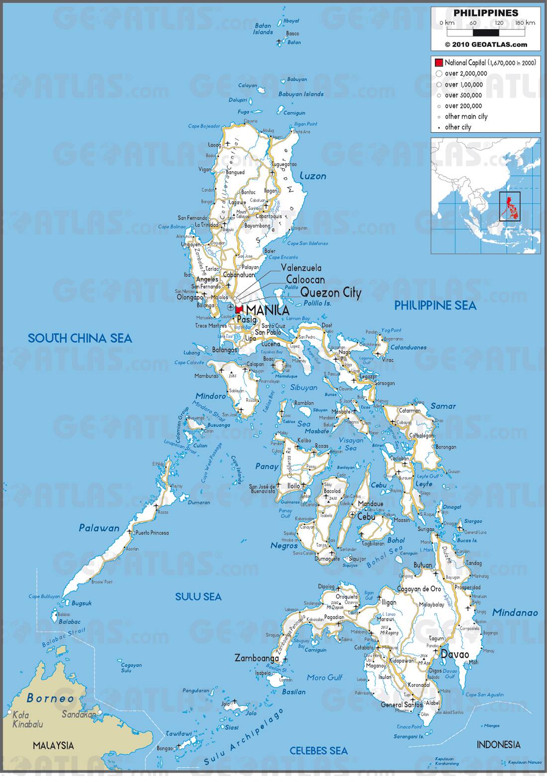 Carte routière des Philippines Carte routière des Philippines