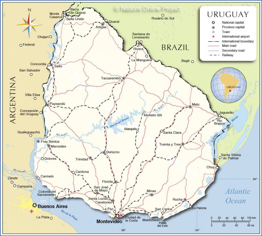 Carte de l'Uruguay