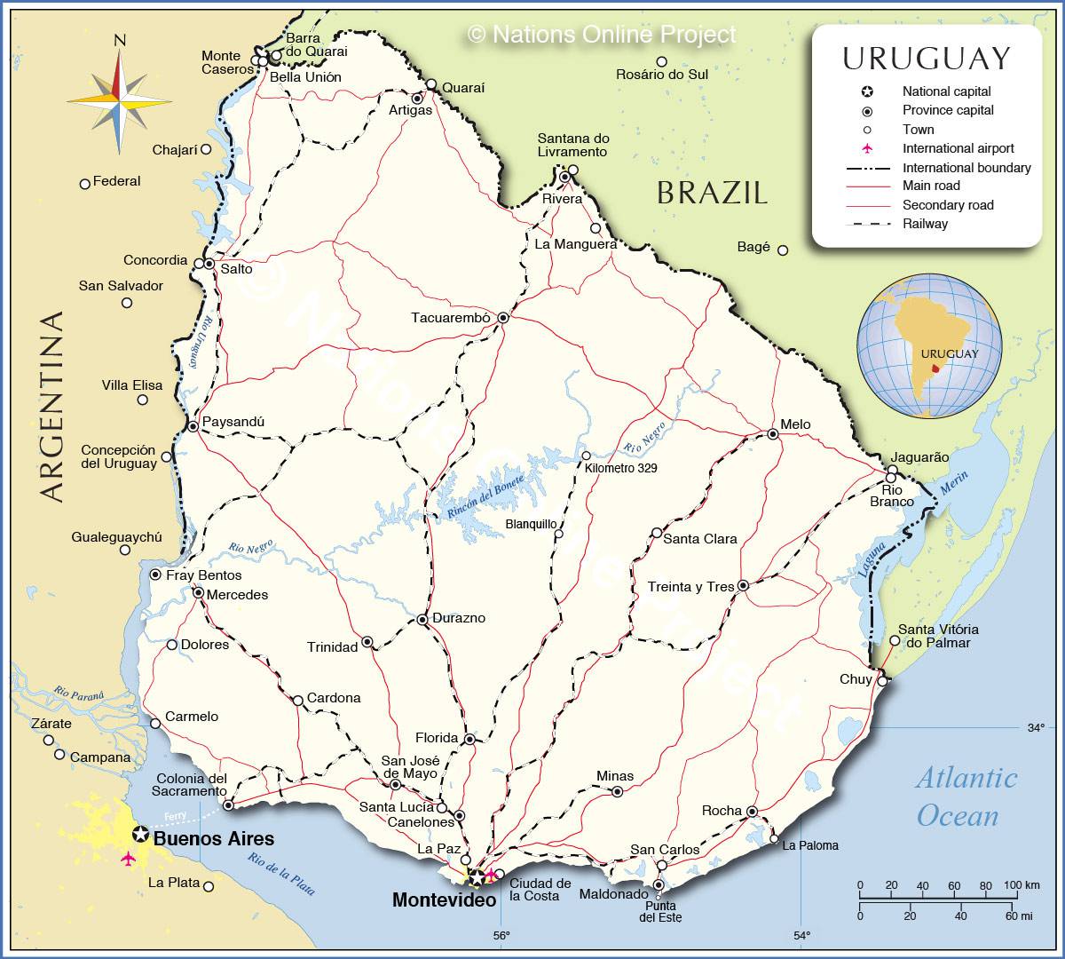 uruguay carte