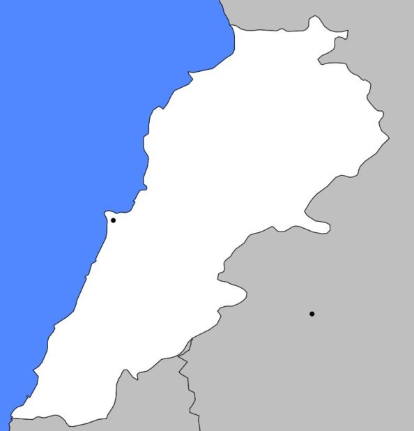 Carte vierge du Liban