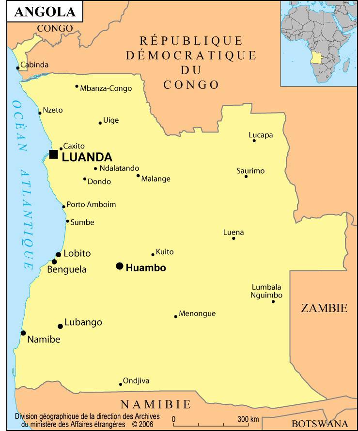 Les Pays - Angola Carte-villes-angola