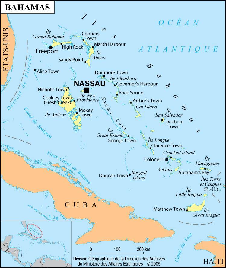 carte des bahamas