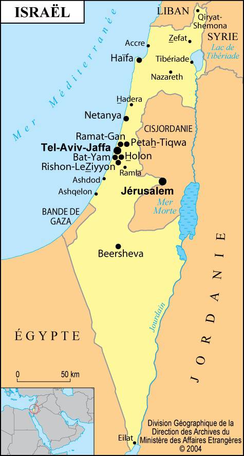 israel carte geographique