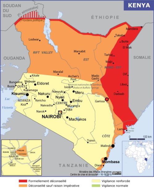 Carte des villes du Kenya