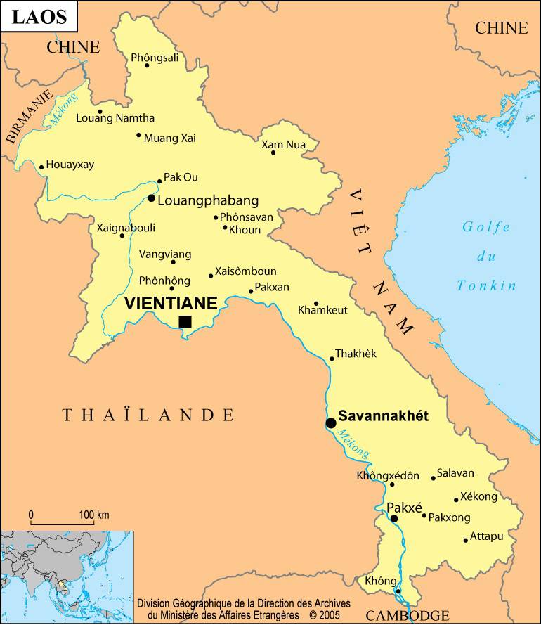 laos carte du monde