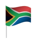 Drapeau de l'Afrique du Sud avec pied Drapeau de l'Afrique du Sud avec pied