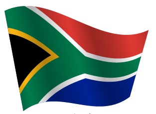 Drapeau de l'Afrique du Sud en ondulation Drapeau de l'Afrique du Sud en ondulation
