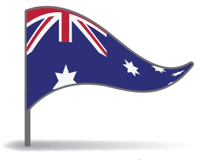 Drapeau de l'Australie avec pied Drapeau de l'Australie avec pied