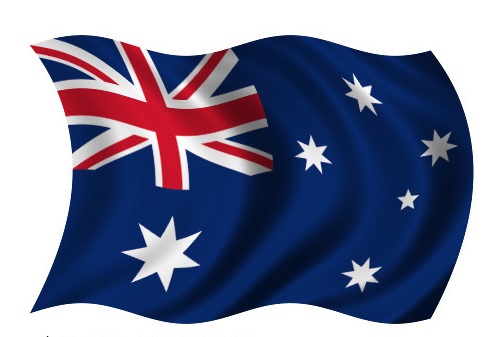 Drapeau de l'Australie en vague Drapeau de l'Australie en vague