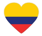 Drapeau de la Colombie en forme de coeur Drapeau de la Colombie en forme de coeur