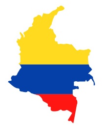 Drapeau de la Colombie en forme de pays Drapeau de la Colombie en forme de pays