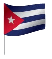 Drapeau de Cuba avec pied Drapeau de Cuba avec pied