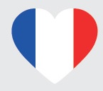 Drapeau de la France en forme de coeur Drapeau de la France en forme de coeur