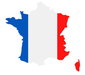 Drapeau de la France en forme de pays Drapeau de la France en forme de pays