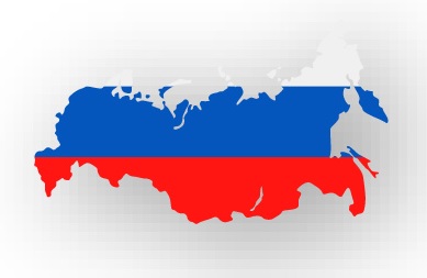 Drapeau de la Russie avec la forme du pays Drapeau de la Russie avec la forme du pays