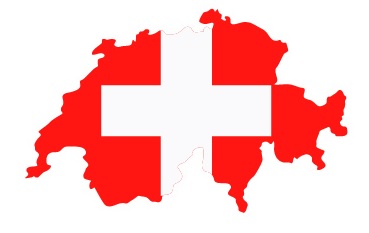 Drapeau de la Suisse en forme de pays Drapeau de la Suisse en forme de pays