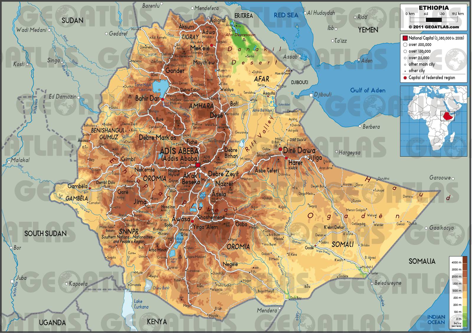 Carte de l'Ethiopie - Plusieurs cartes du pays se trouvant ...