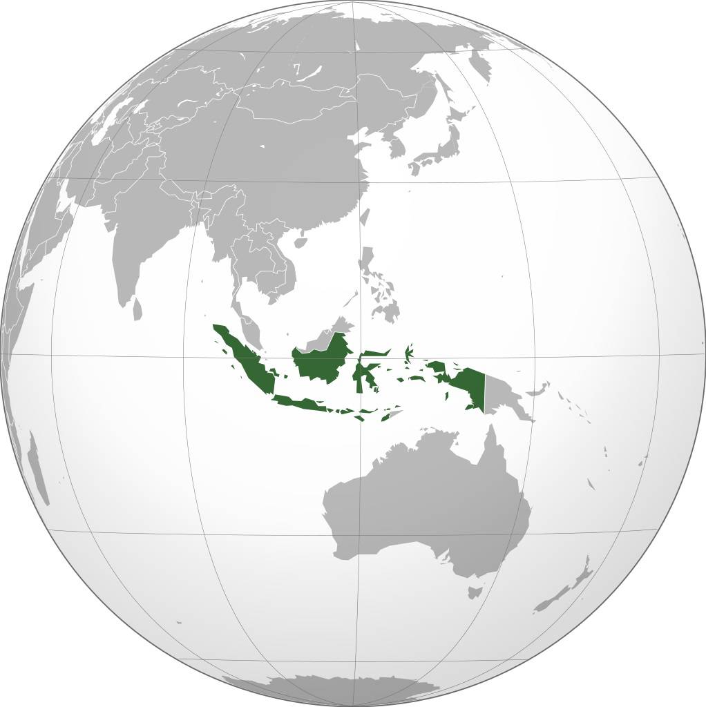 Indonésie sur une carte de l'Asie Indonésie sur une carte de l'Asie