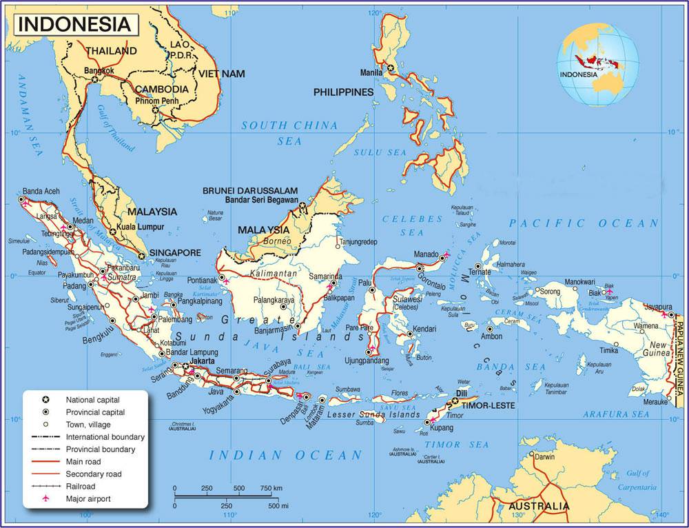 Carte de l'Indonésie