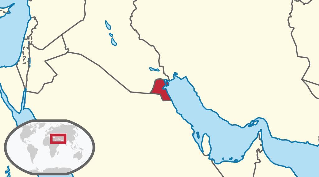 Koweït sur la carte du Moyen-Orient Koweït sur la carte du Moyen-Orient