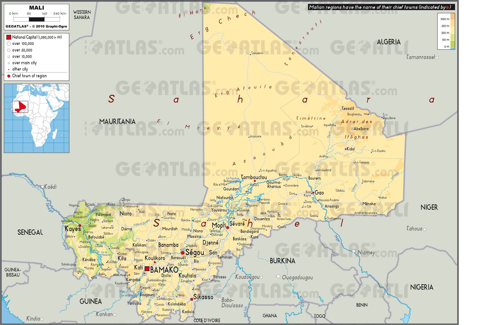 Mali carte Mali carte