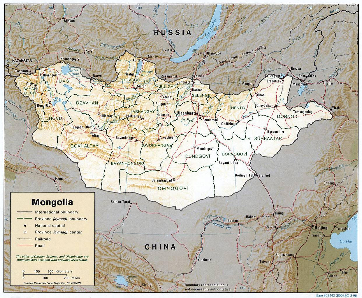 Mongolie carte Mongolie carte