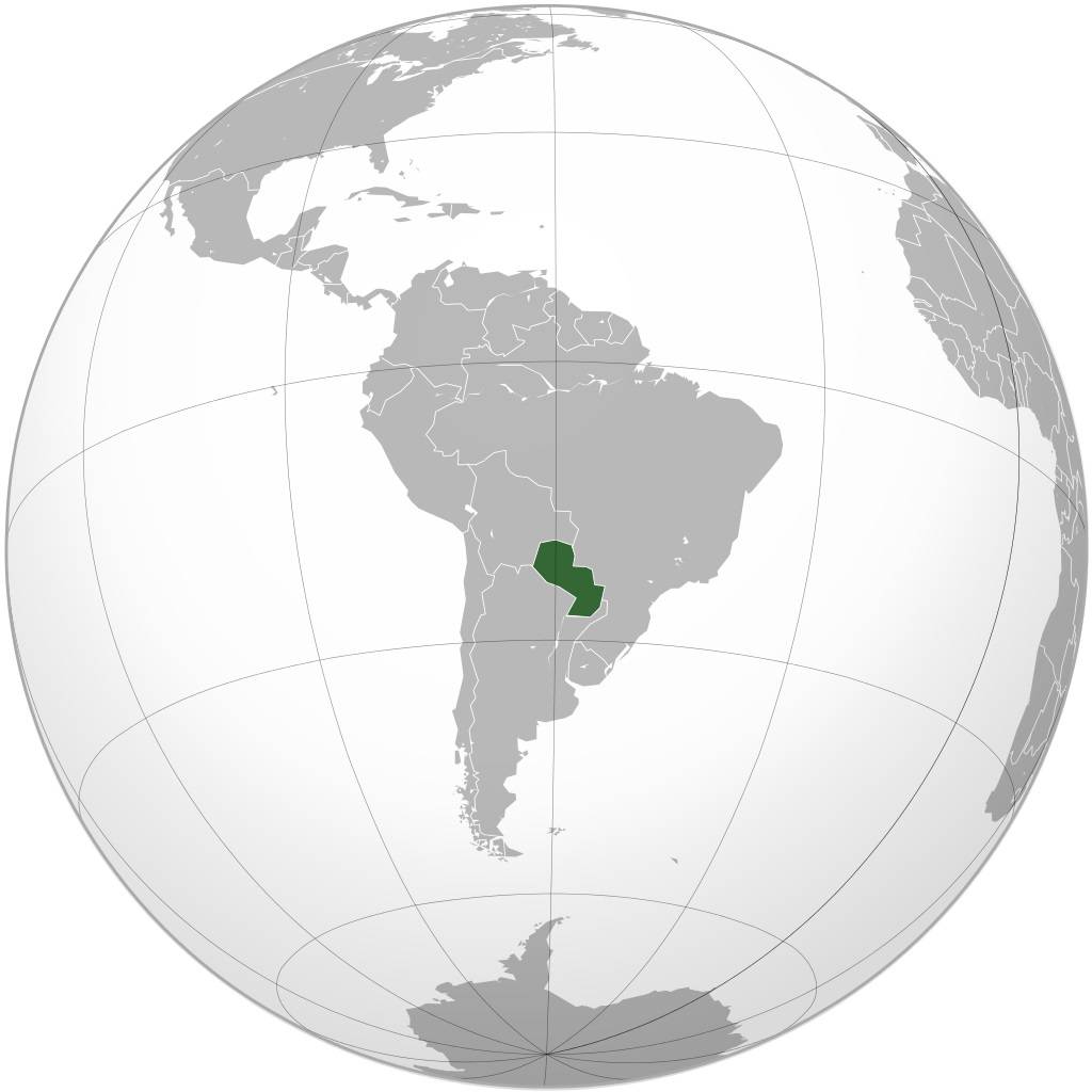 Paraguay sur une carte du monde Paraguay sur une carte du monde