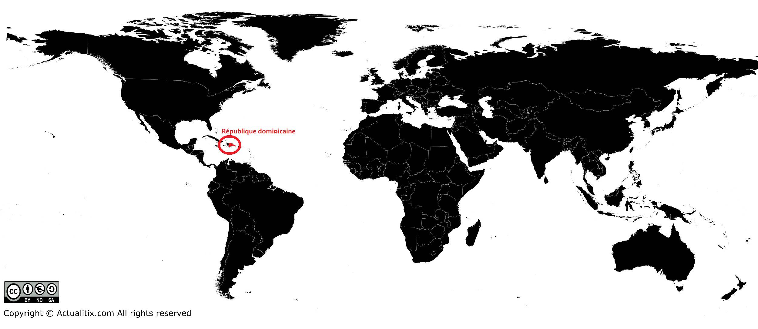 République dominicaine sur une carte du monde