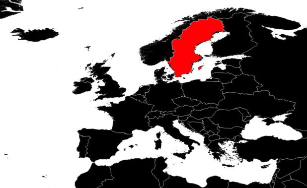 Suède sur une carte d'Europe