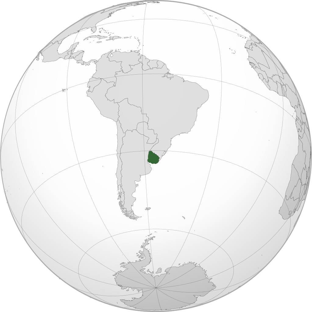 Uruguay sur une carte de l'Amérique du Sud Uruguay sur une carte de l'Amérique du Sud