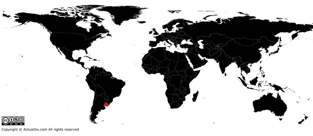 Uruguay sur une carte du monde