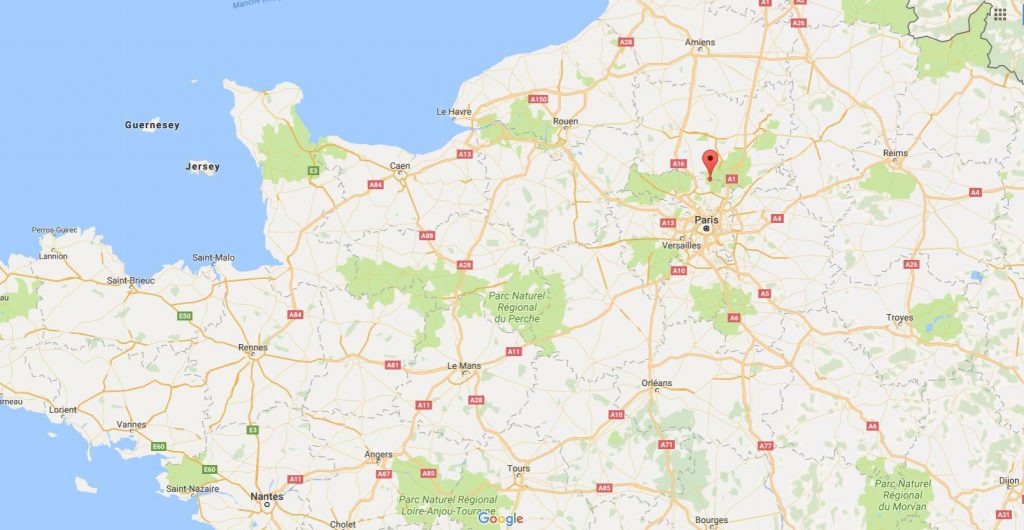 Abbaye de Royaumont sur une carte de France