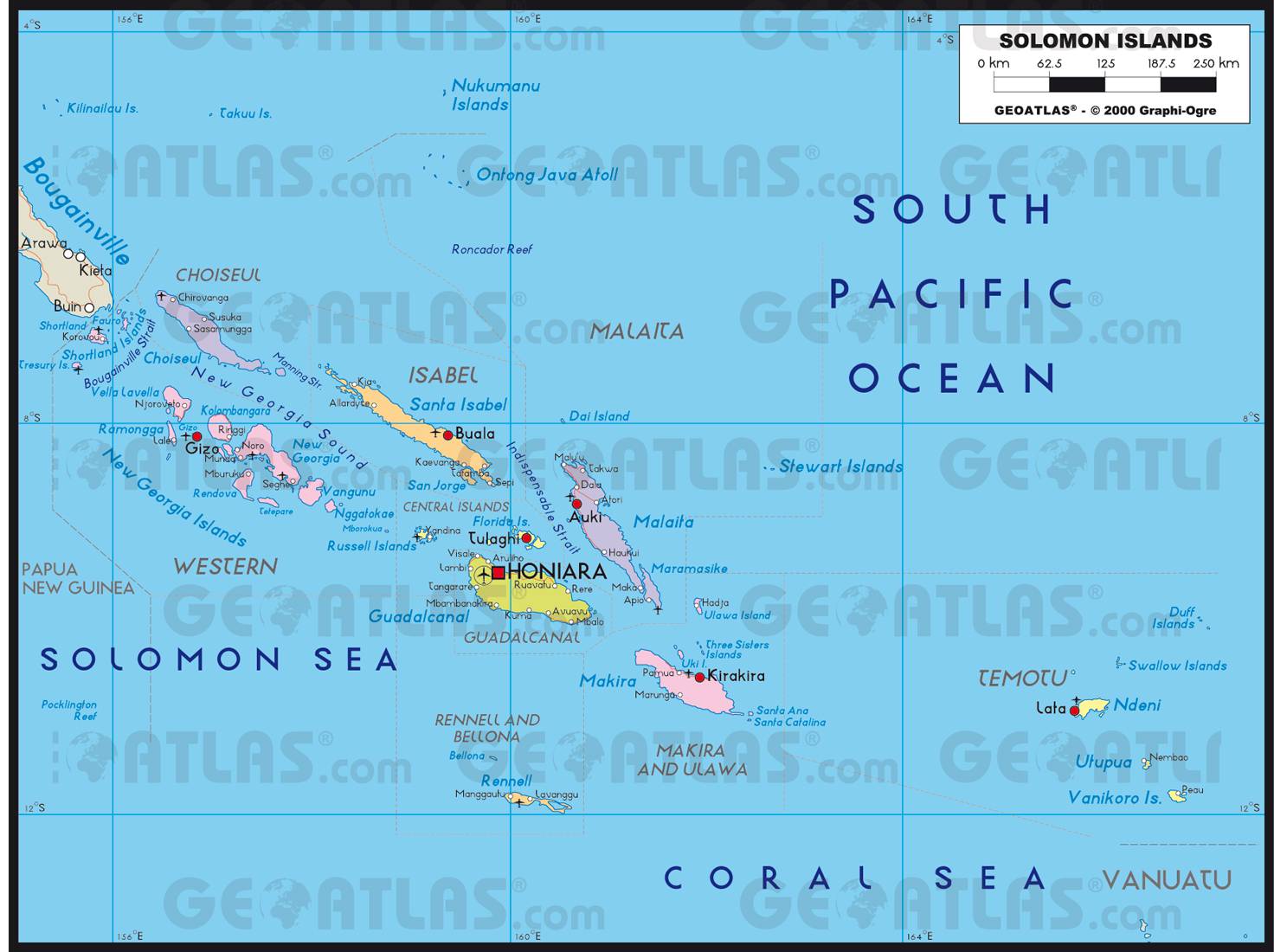 Carte administrative des Îles Salomon Carte administrative des Îles Salomon