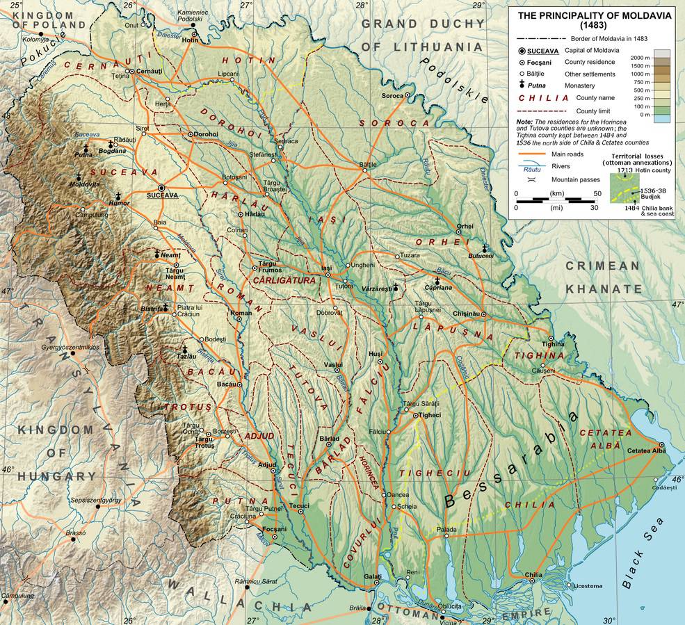 Carte géographique de la Moldavie Carte géographique de la Moldavie