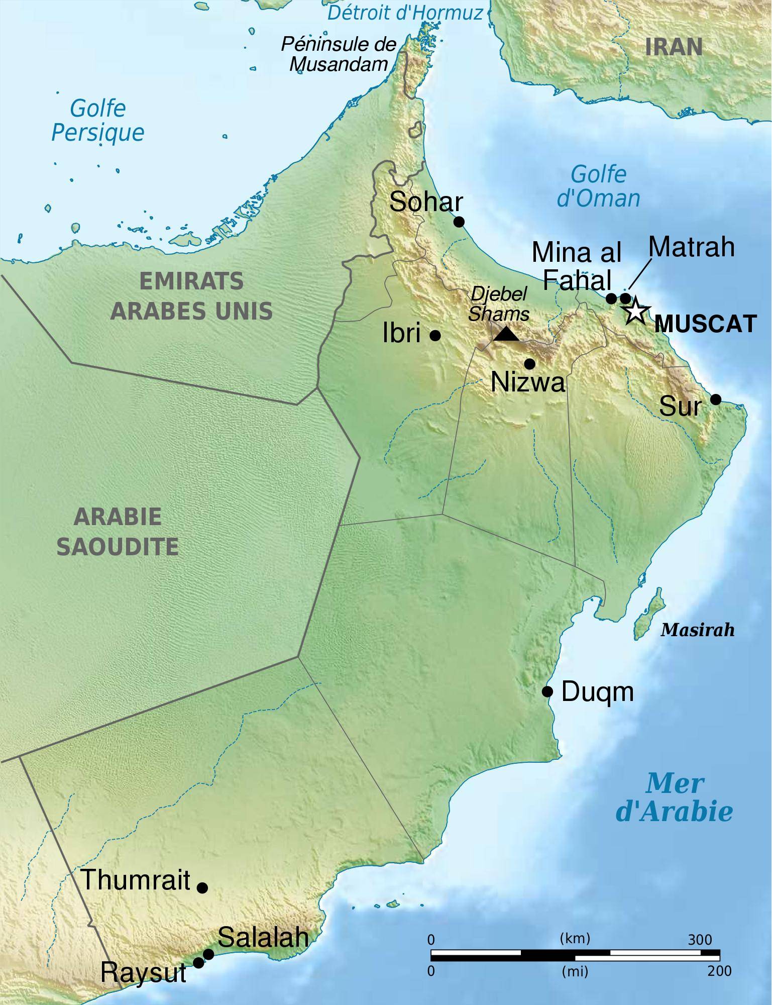 Carte géographique d'Oman Carte géographique d'Oman