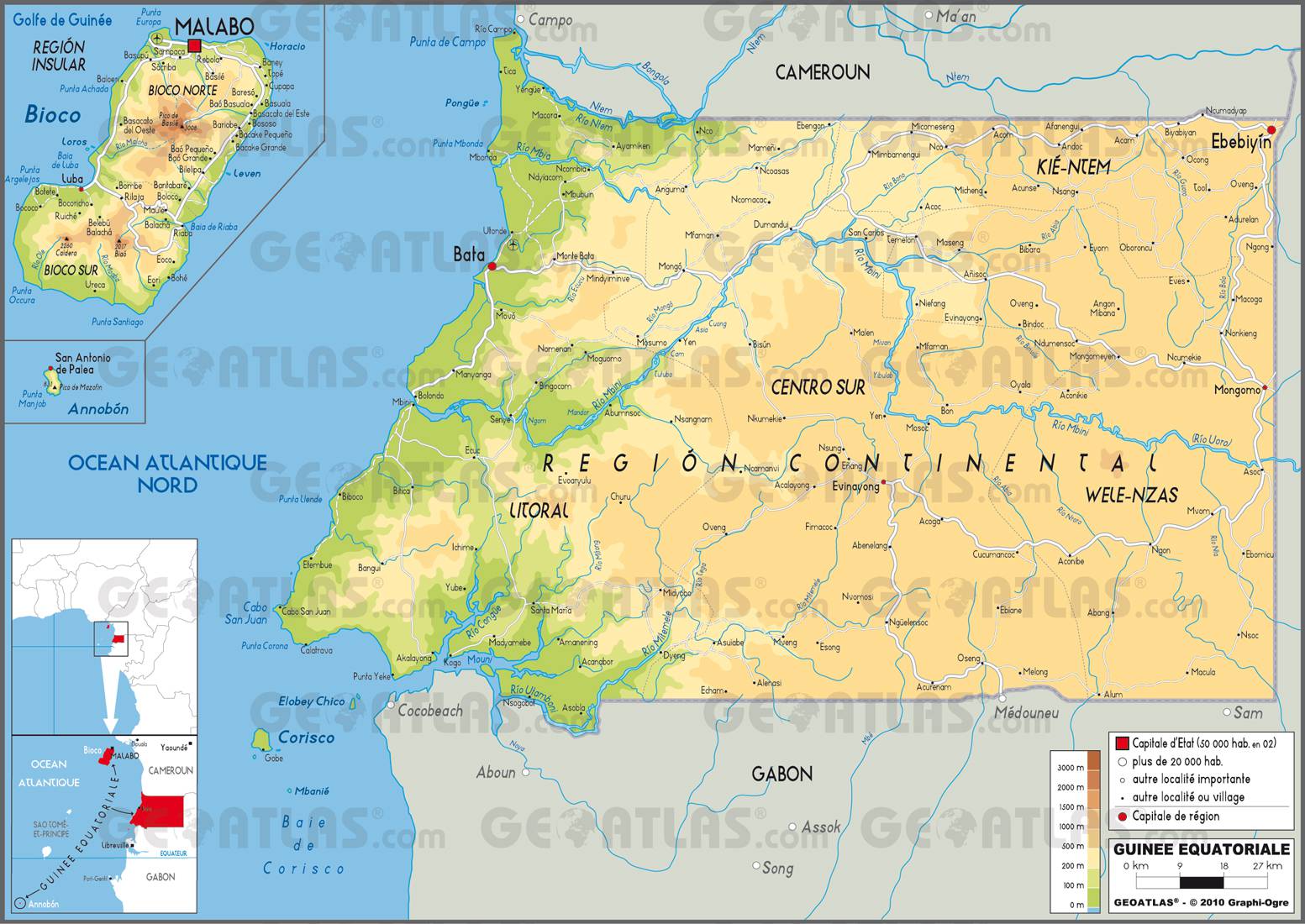 Carte de la Guinée-Equatoriale Carte de la Guinée-Equatoriale