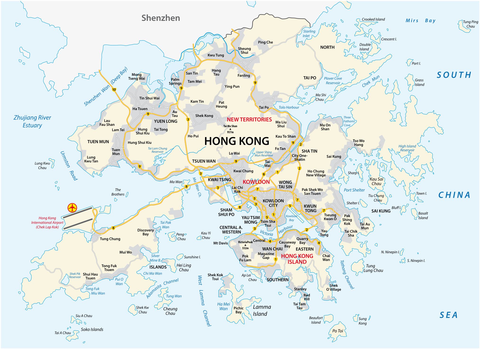 hong kong carte monde