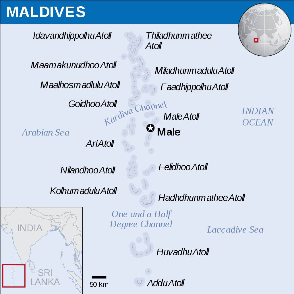 Carte des îles Maldives Carte des îles Maldives