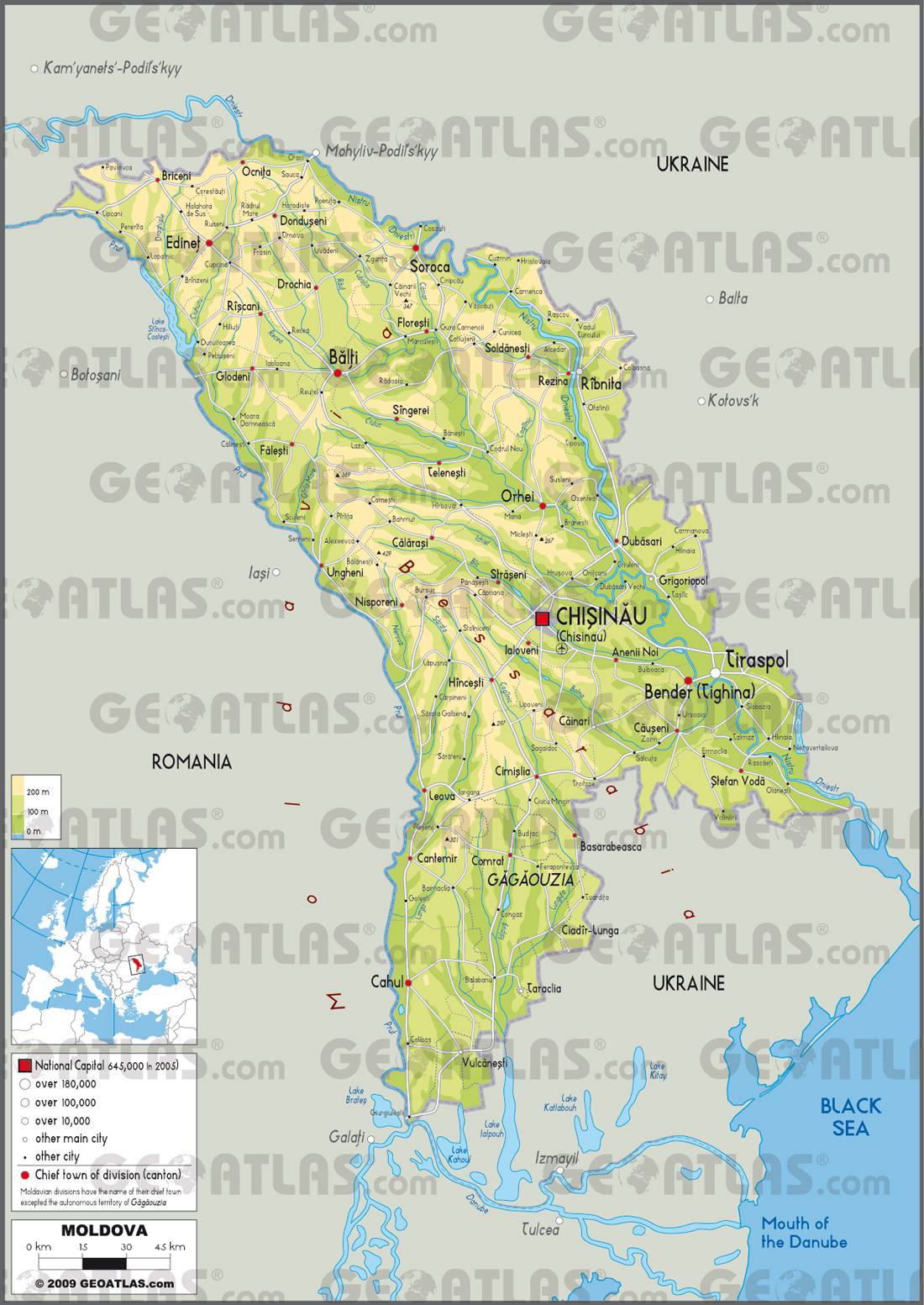 Carte de la Moldavie Carte de la Moldavie